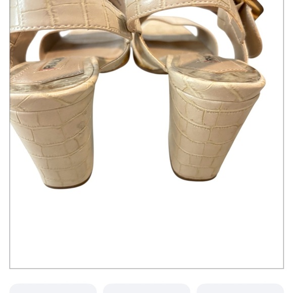RIALTO Cream  Croc-Embossed Double-Strap Saomi Sandal - Women Size 7.5 - Picture 3 of 5